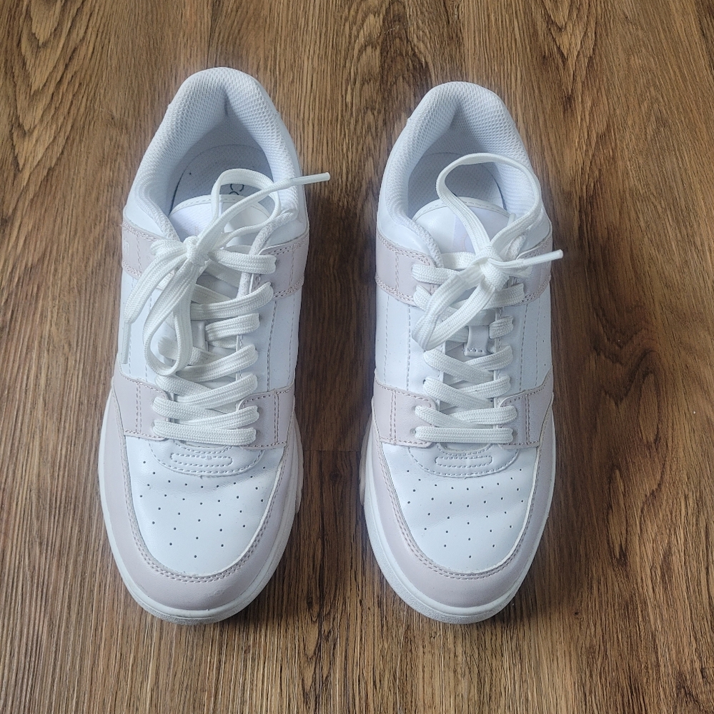 Calvin Klein White and Pink Sneakers